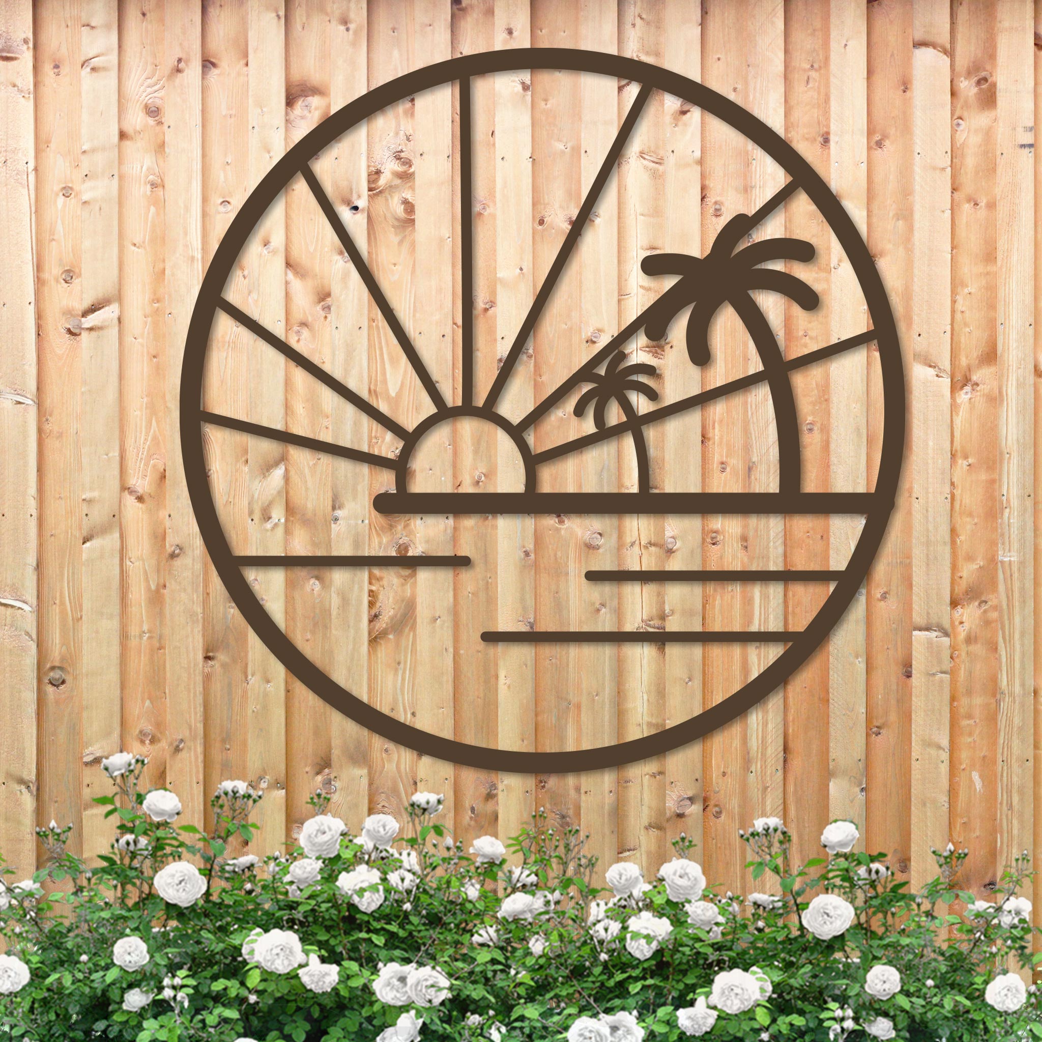 Island Sunset Palms Circle Sign-6