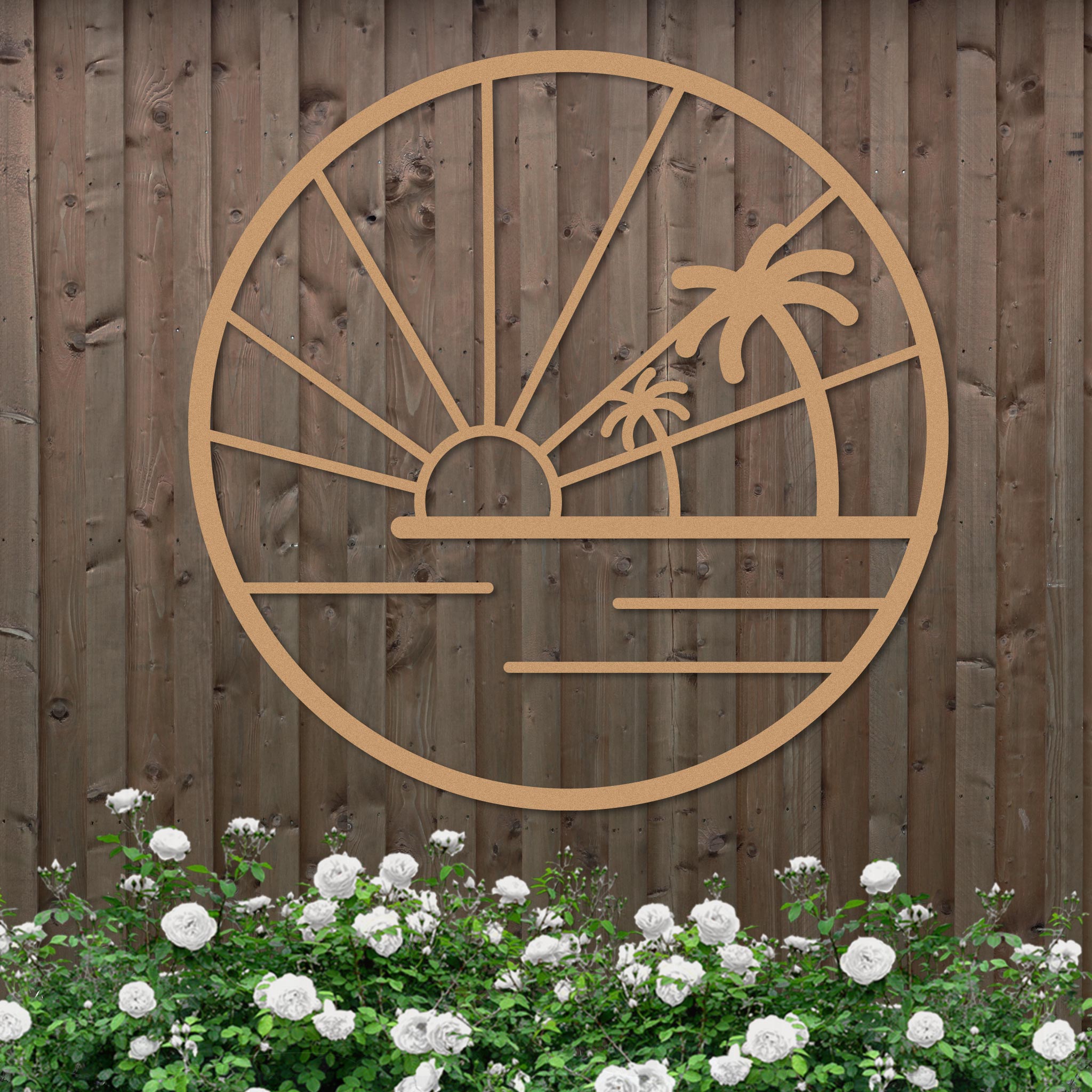 Island Sunset Palms Circle Sign-4