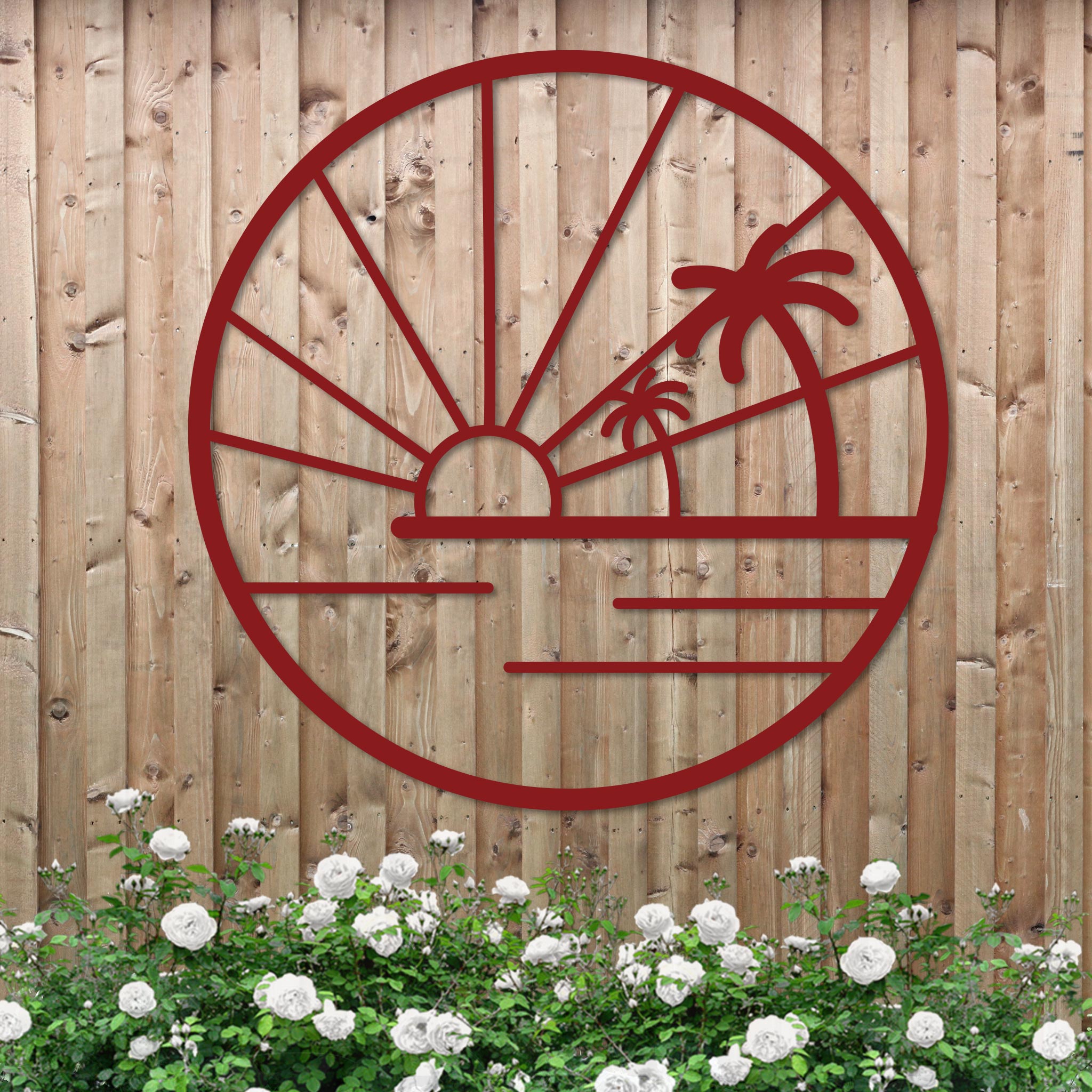 Island Sunset Palms Circle Sign-7