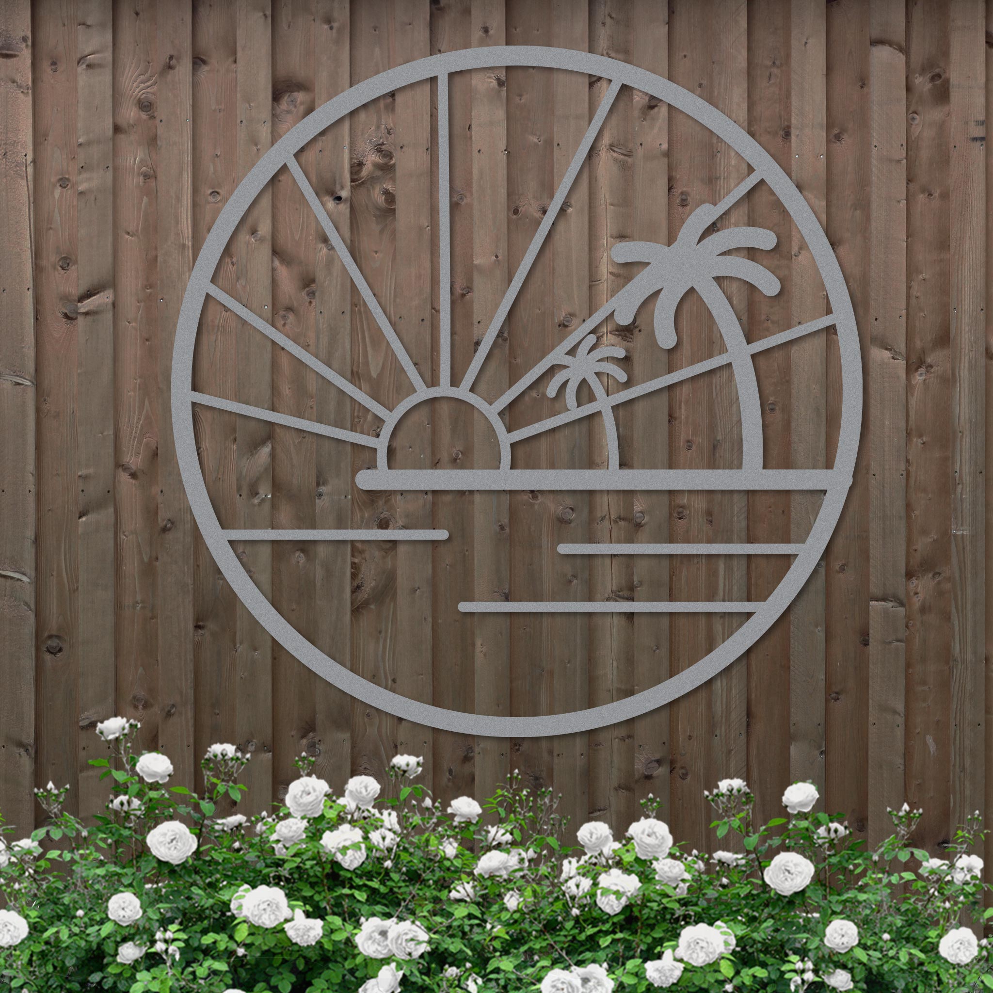 Island Sunset Palms Circle Sign-2