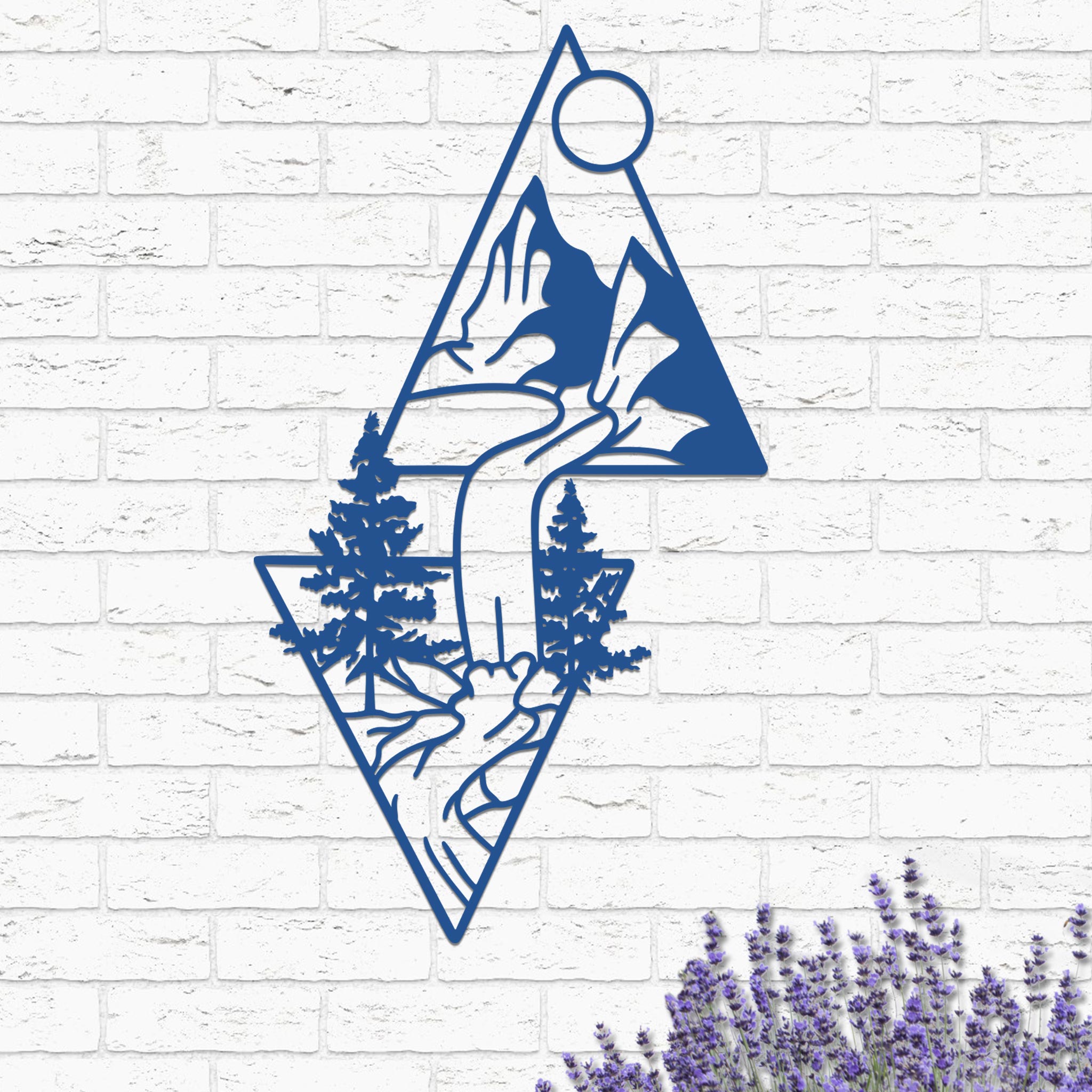 Mountain Landscape in Triangles Sign-7