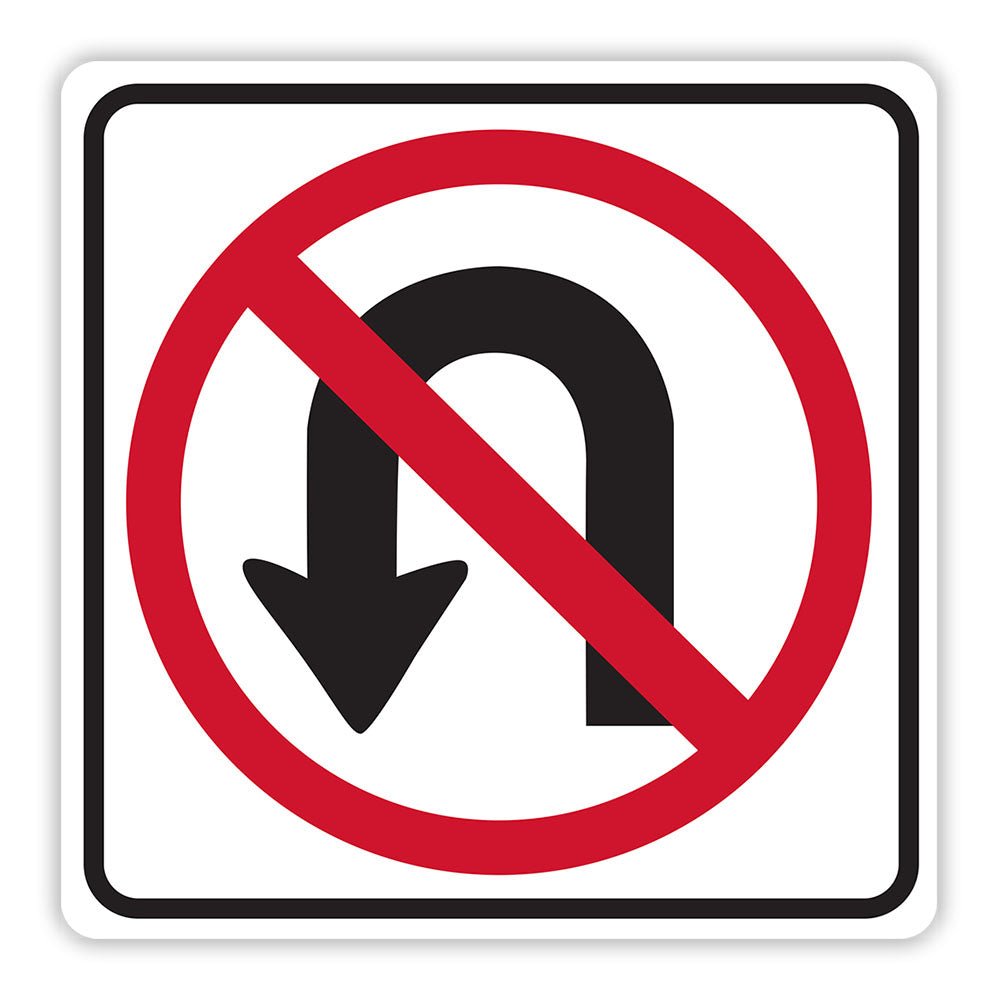 No U-Turn Sign Wall Decal Printed & Die-Cut | Wallhogs