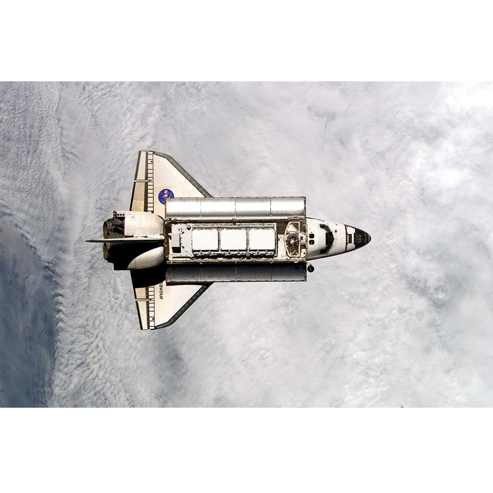 Orbiting Endeavor Above Cloud Cover Wall Decal Printed
