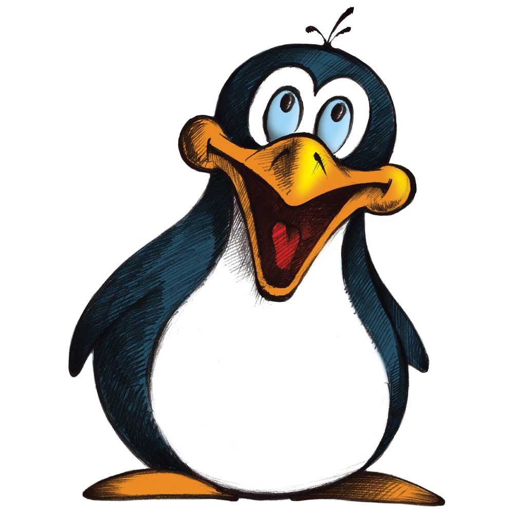 Cartoon Penguin Wall Decal Printed & Die-Cut | Wallhogs