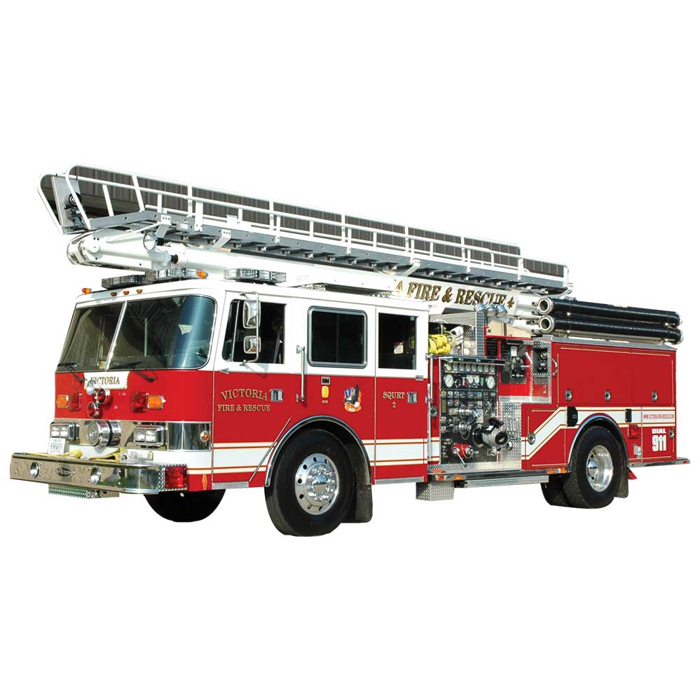 Ladder Fire Truck Wall Decal Printed & Die-Cut | Wallhogs