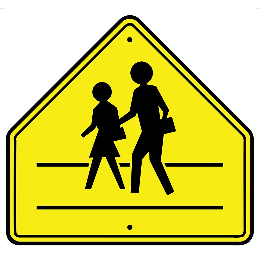 School Crossing Sign Wall Decal Printed & Die-Cut | Wallhogs