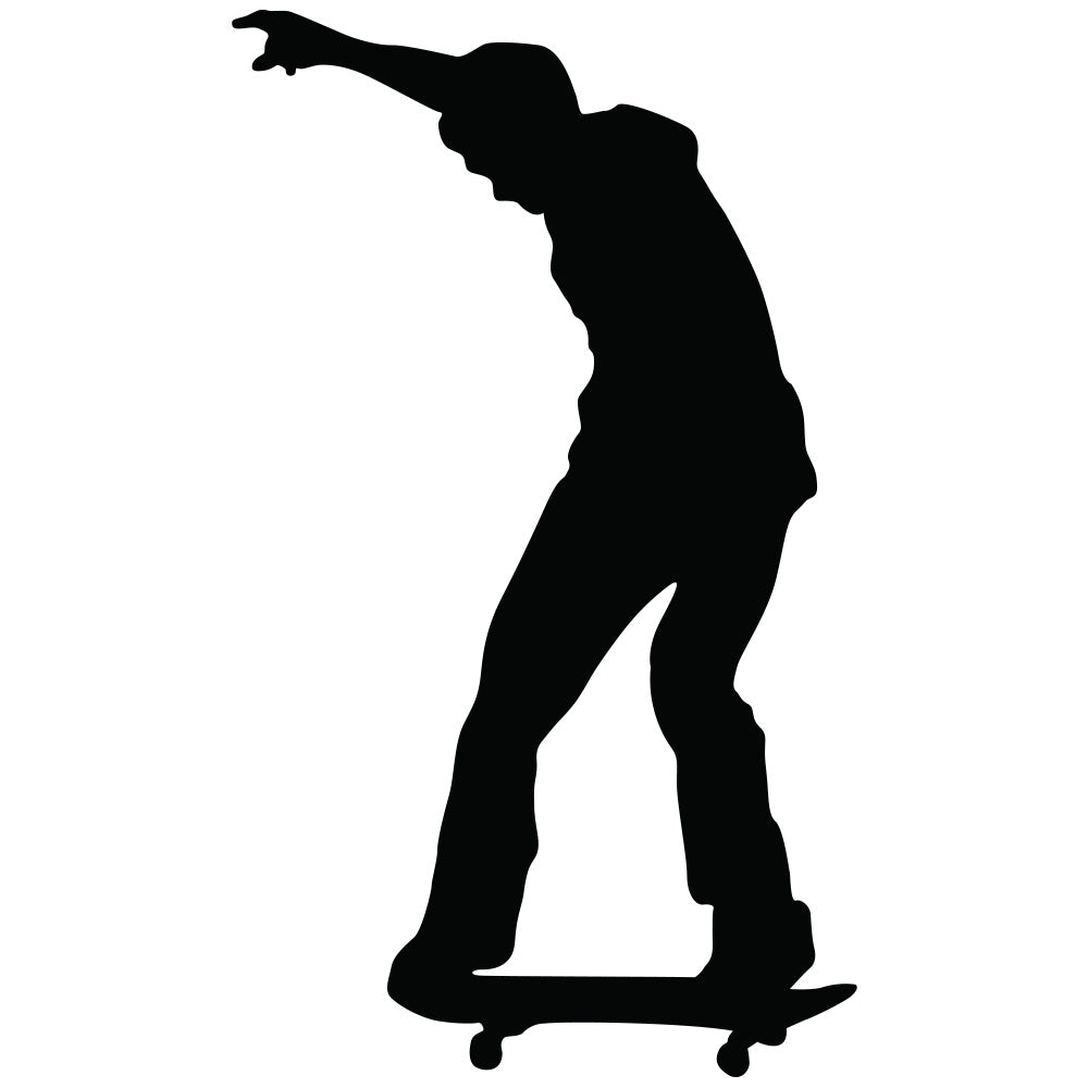 Skateboard Fontside Heelflip Silhouette Wall Decal Printed