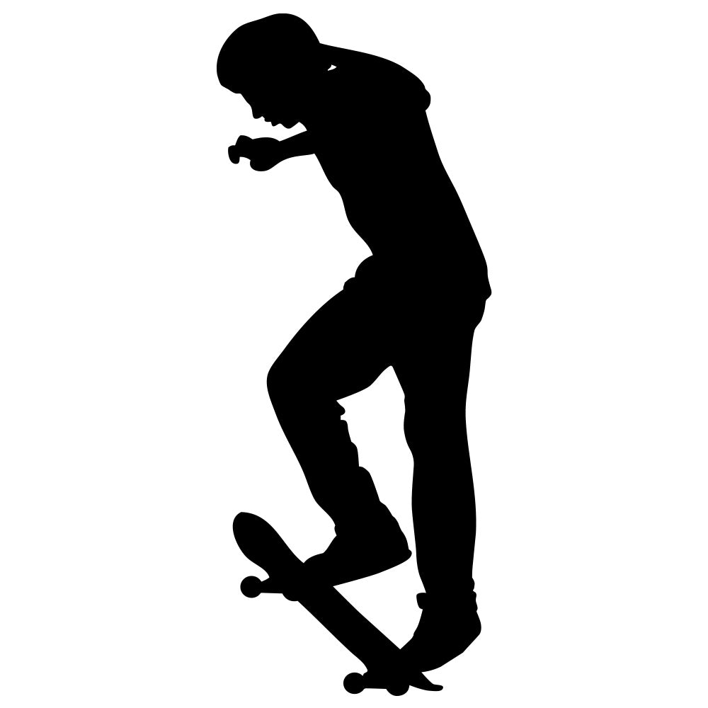 Skateboard Spacewalk Silhouette Wall Decal Printed