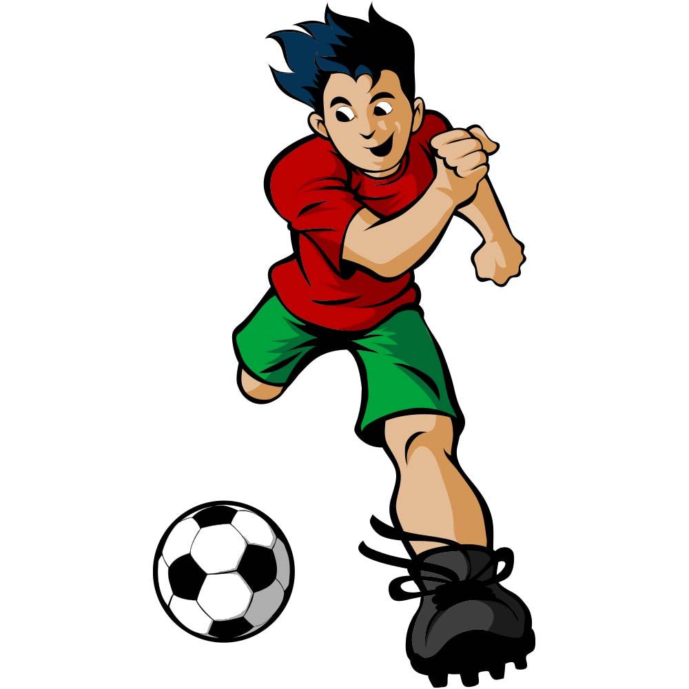 Soccer Boy Wall Decal Printed | Wallhogs