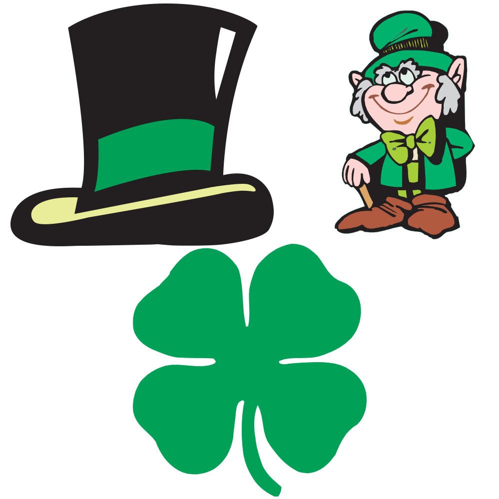 St. Patricks Day Three Decal Set Printed & Die-Cut | Wallhogs