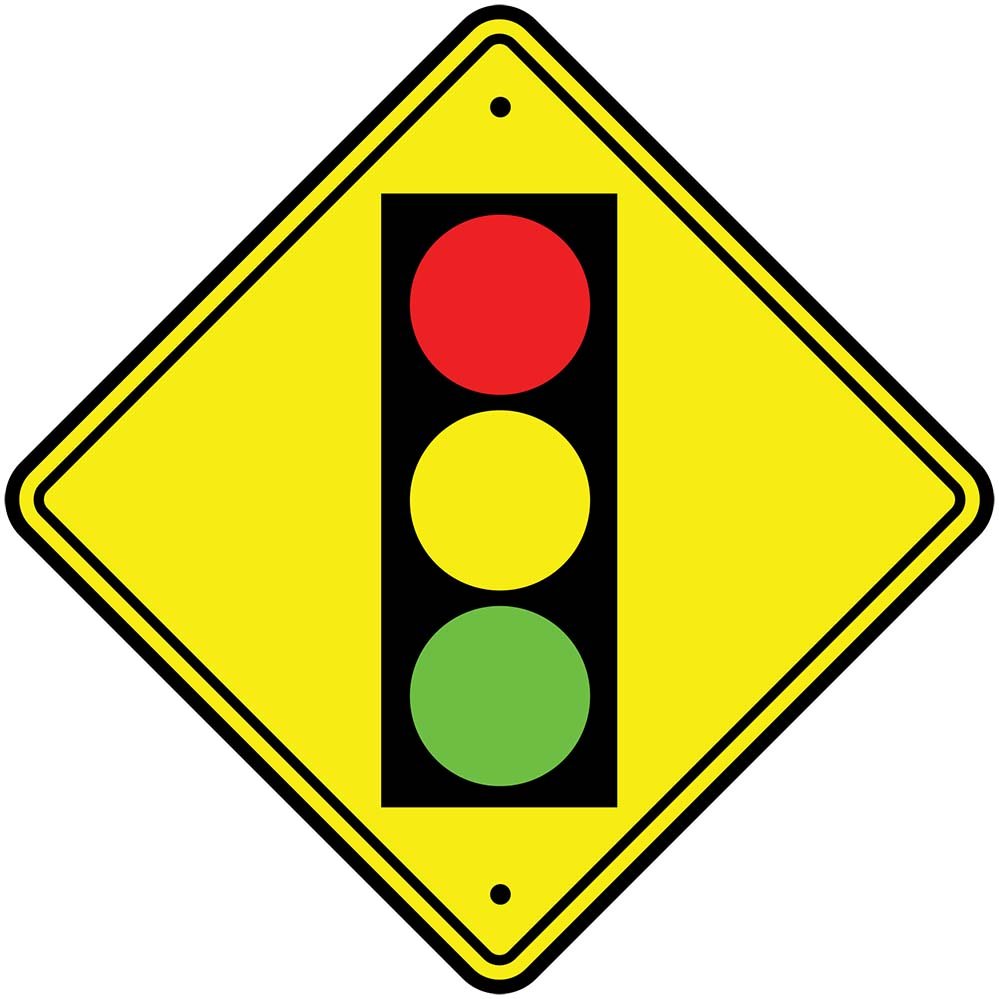 Stop Light Ahead Sign Wall Decal Printed & Die-Cut | Wallhogs