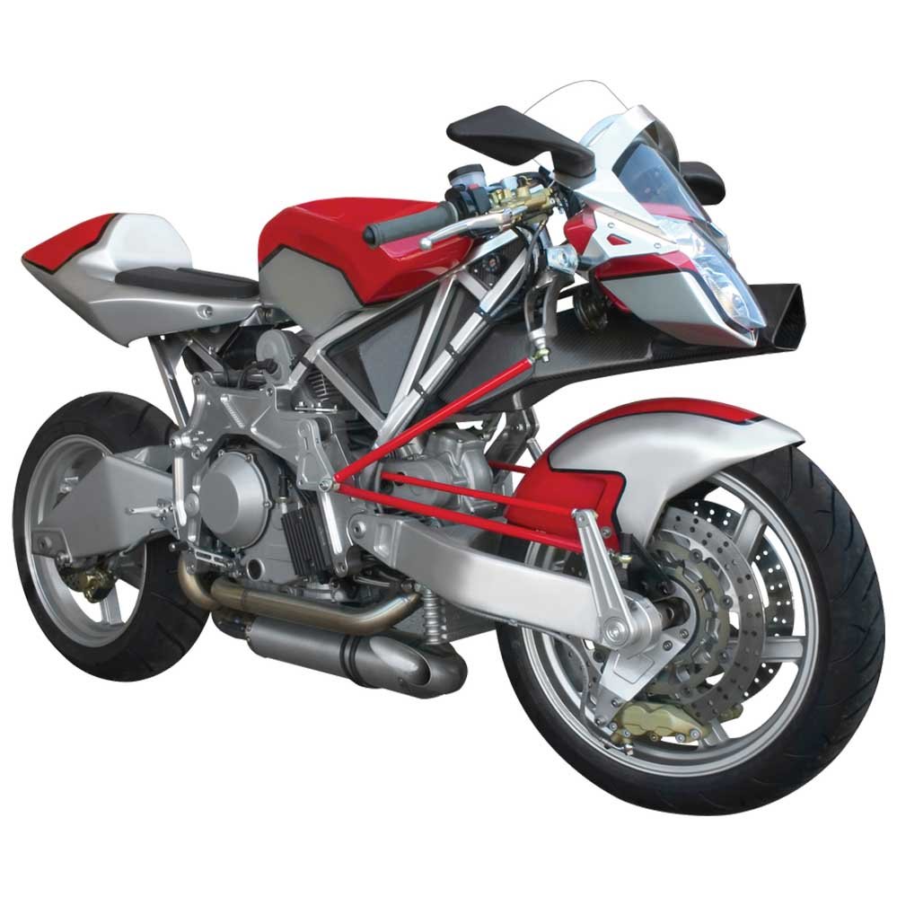 Streetfighter Red and silver die-cut wall decal motorcycle printed | Wallhogs