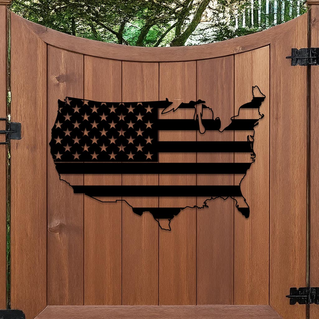 United States Shape American Flag-0