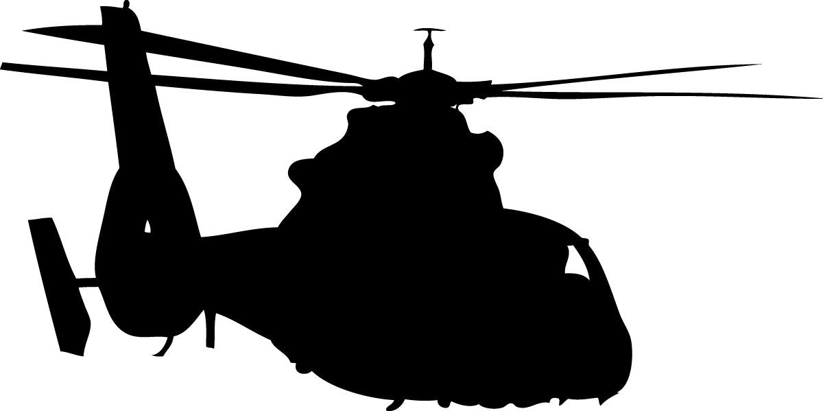 Eurocopter AS332 Super Puma military helicopter silhouette wall decal by Jaycee Haynes
