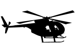 Hughes OH-6 Cayuse military helicopter silhouette wall decal by Jaycee Haynes