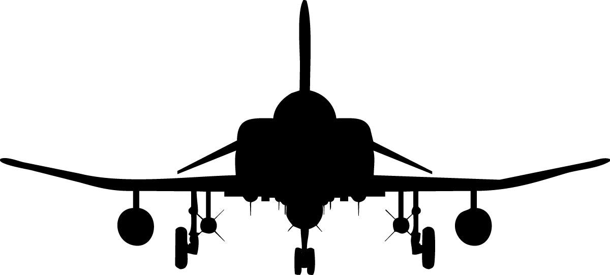 F4 Phantom Fighter Jet Silhouette Wall Decal by Jaycee Haynes (4 Sizes Available)