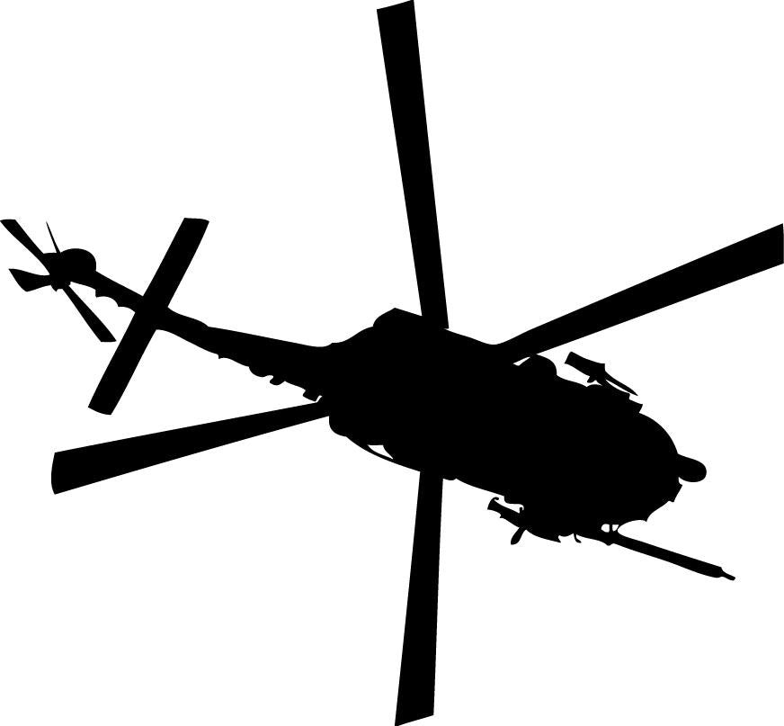 Mil Mi-8 military helicopter bottom-view silhouette wall decal by Jaycee Haynes
