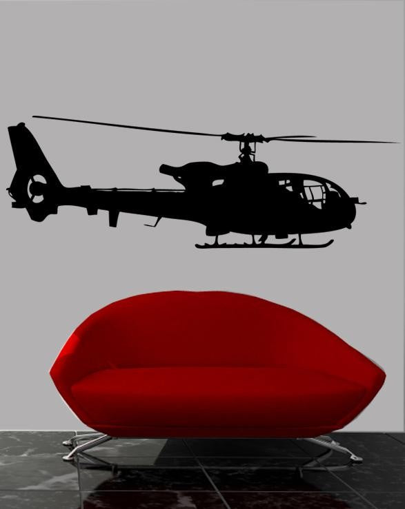 Aérospatiale SA 341 Gazelle military helicopter silhouette wall decal by Jaycee Haynes
