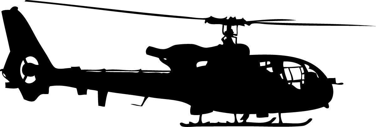 Aérospatiale SA 341 Gazelle military helicopter silhouette wall decal by Jaycee Haynes