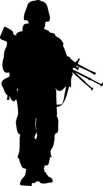 Soldier on patrol military silhouette wall decal by Jaycee Haynes