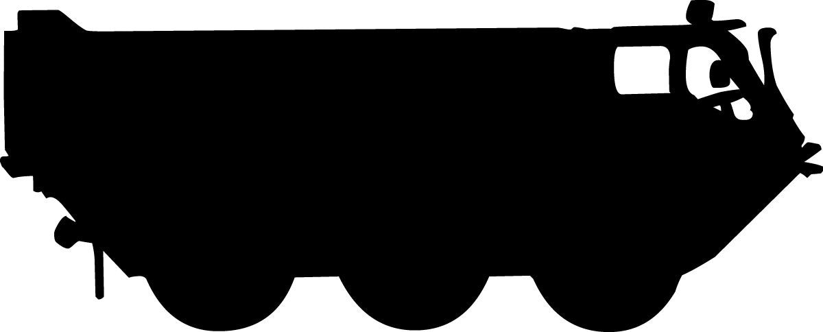 Military troop transport armored tactical vehicle silhouette wall decal by Jaycee Haynes