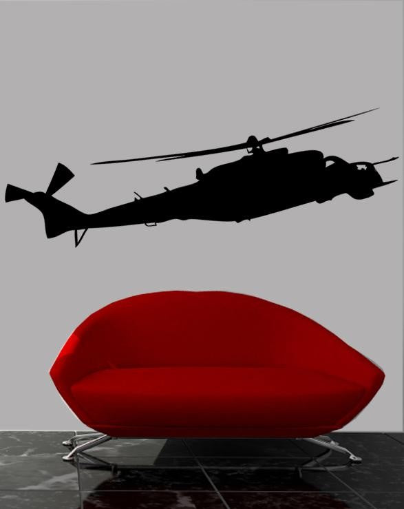 Sikorsky UH-60 Black Hawk military helicopter silhouette wall decal by Jaycee Haynes