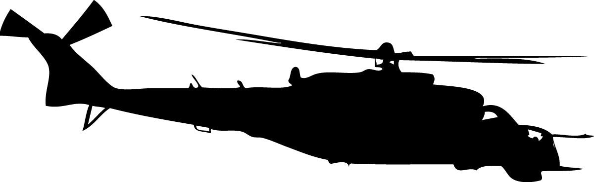 Sikorsky UH-60 Black Hawk military helicopter silhouette wall decal by Jaycee Haynes