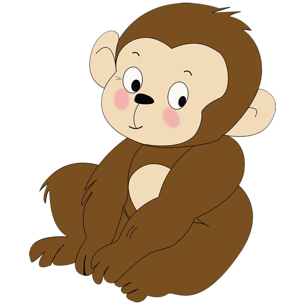 Baby Monkey cartoon die-cut wall decal printed | Wallhogs