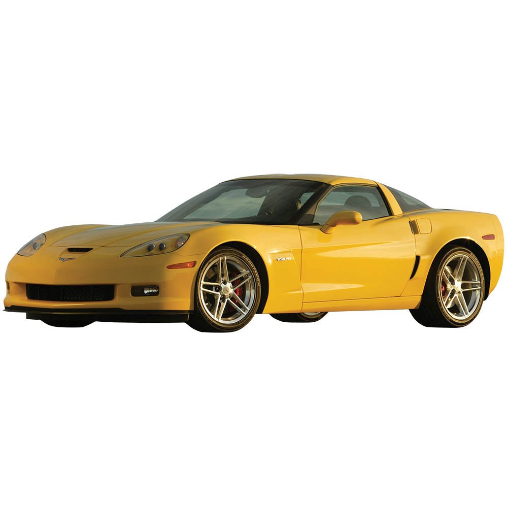 Yellow Corvette Z06 die-cut wall decal printed | Wallhogs