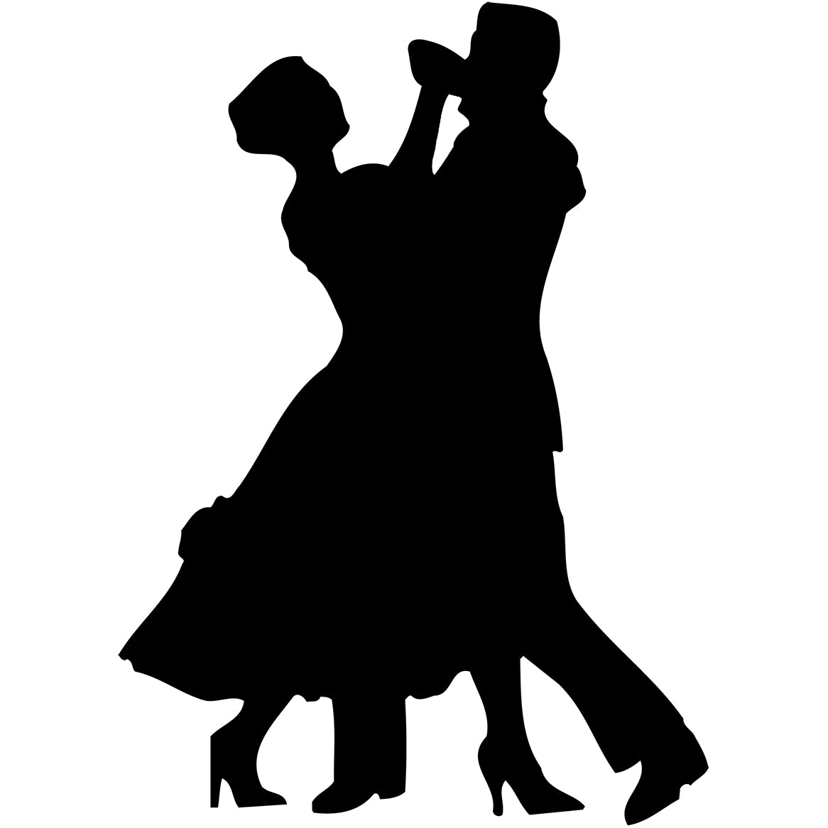 Couple Dancing Silhouette Wall Decal Printed & Die-Cut| Wallhogs