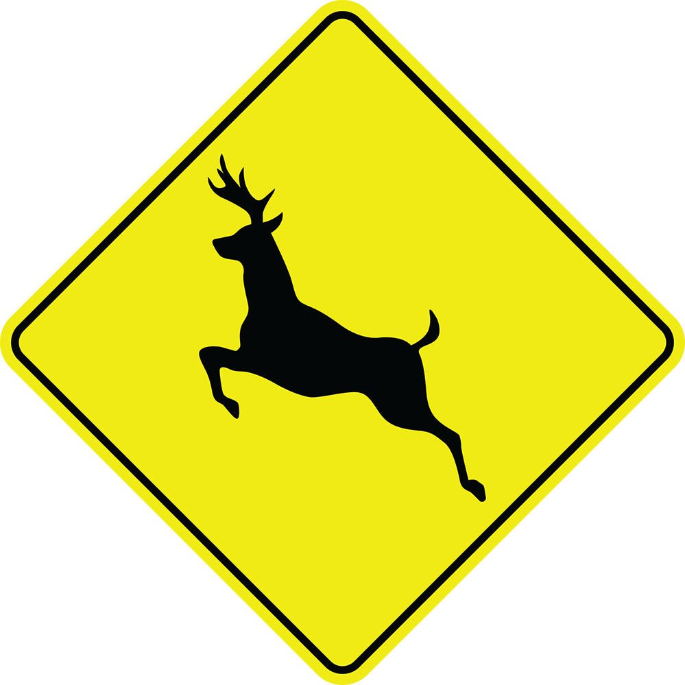 Deer Crossing Sign Wall Decal Printed & Die-Cut | Wallhogs