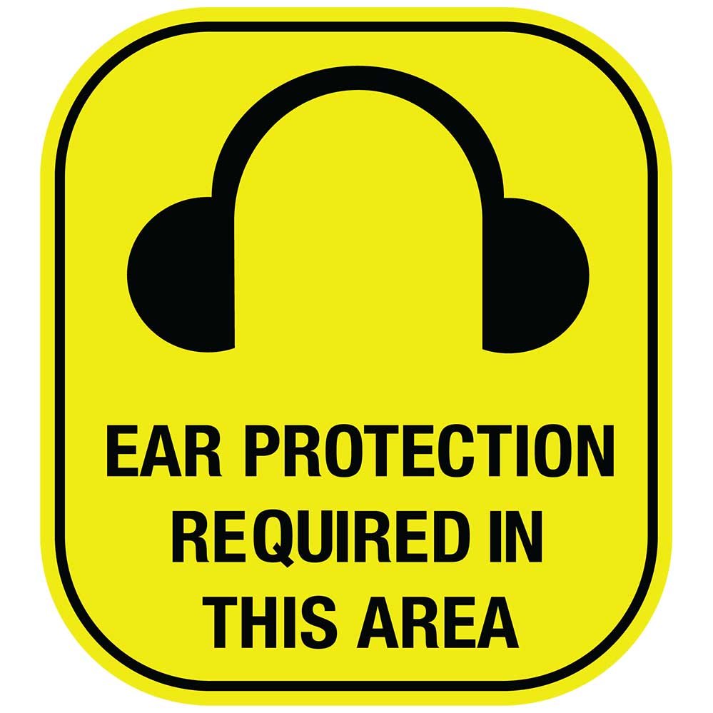 Ear Protection Sign Wall Decal Printed | Wallhogs