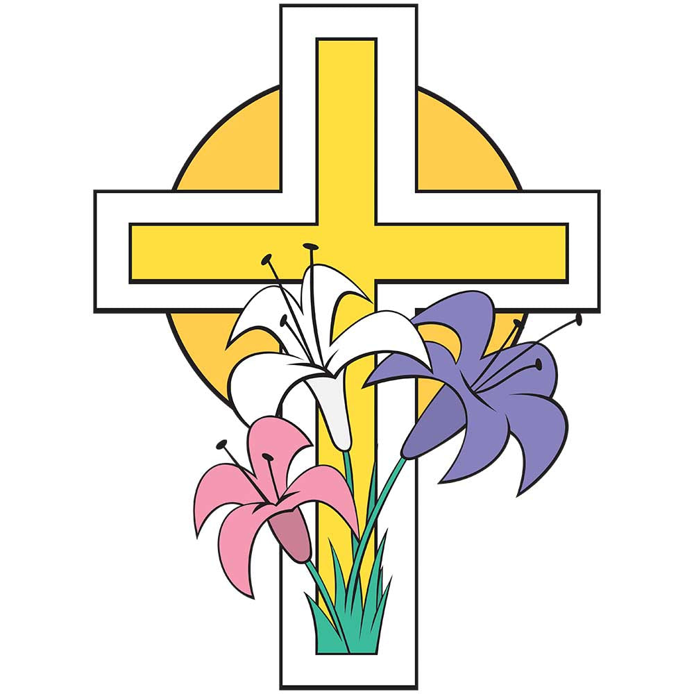 Easter Cross Wall Decal Printed & Die-Cut | Wallhogs