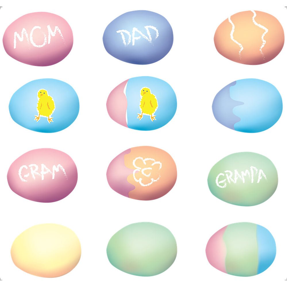 Sheet of 12 Easter Egg Wall Decals | Wallhogs