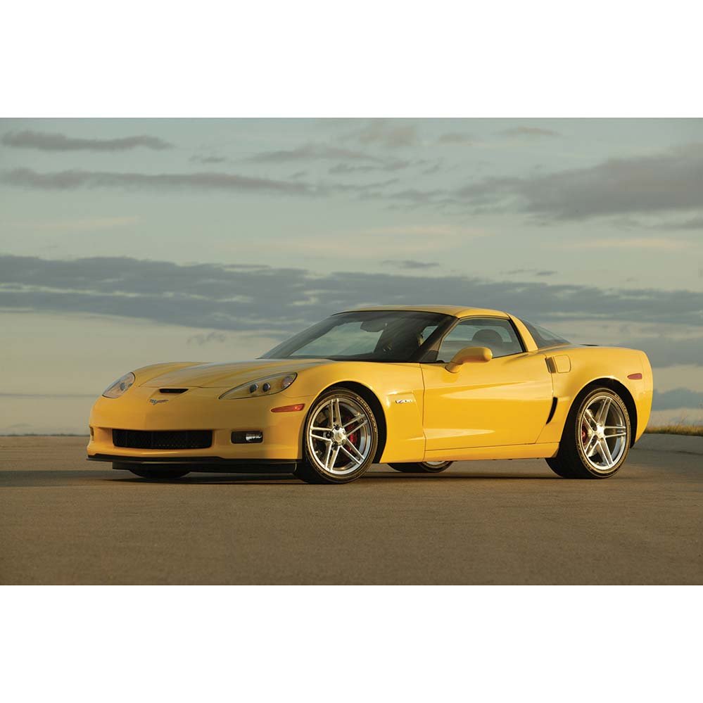Yellow Corvette Z06 wall decal printed | Wallhogs