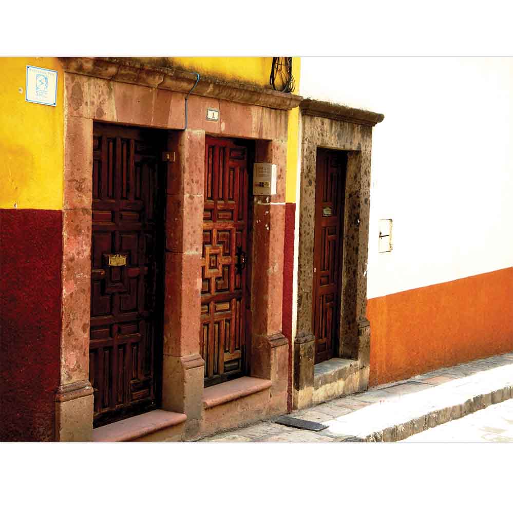 Multi entrance doors Mexican architecture wall decal printed | Wallhogs
