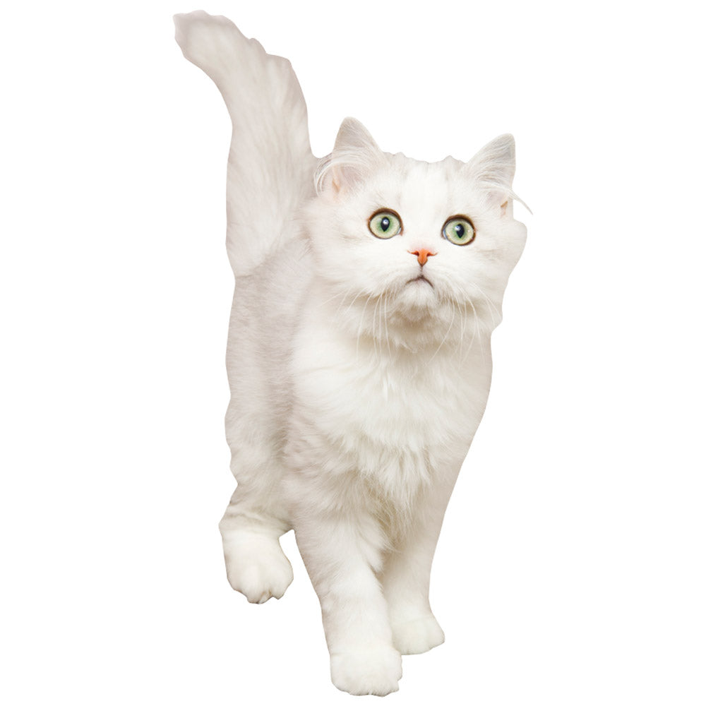 White Cat Die-Cut Wall Decal Printed | Wallhogs