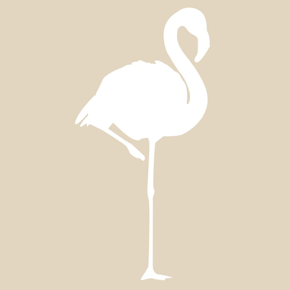 White Flamingo Silhouette Wall Decal Printed