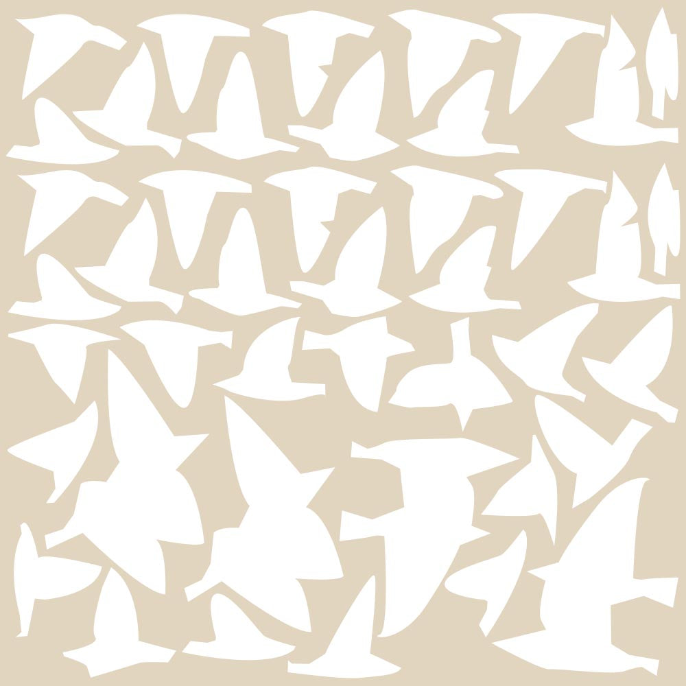 Flocking Birds White Silhouette Wall Decal Set