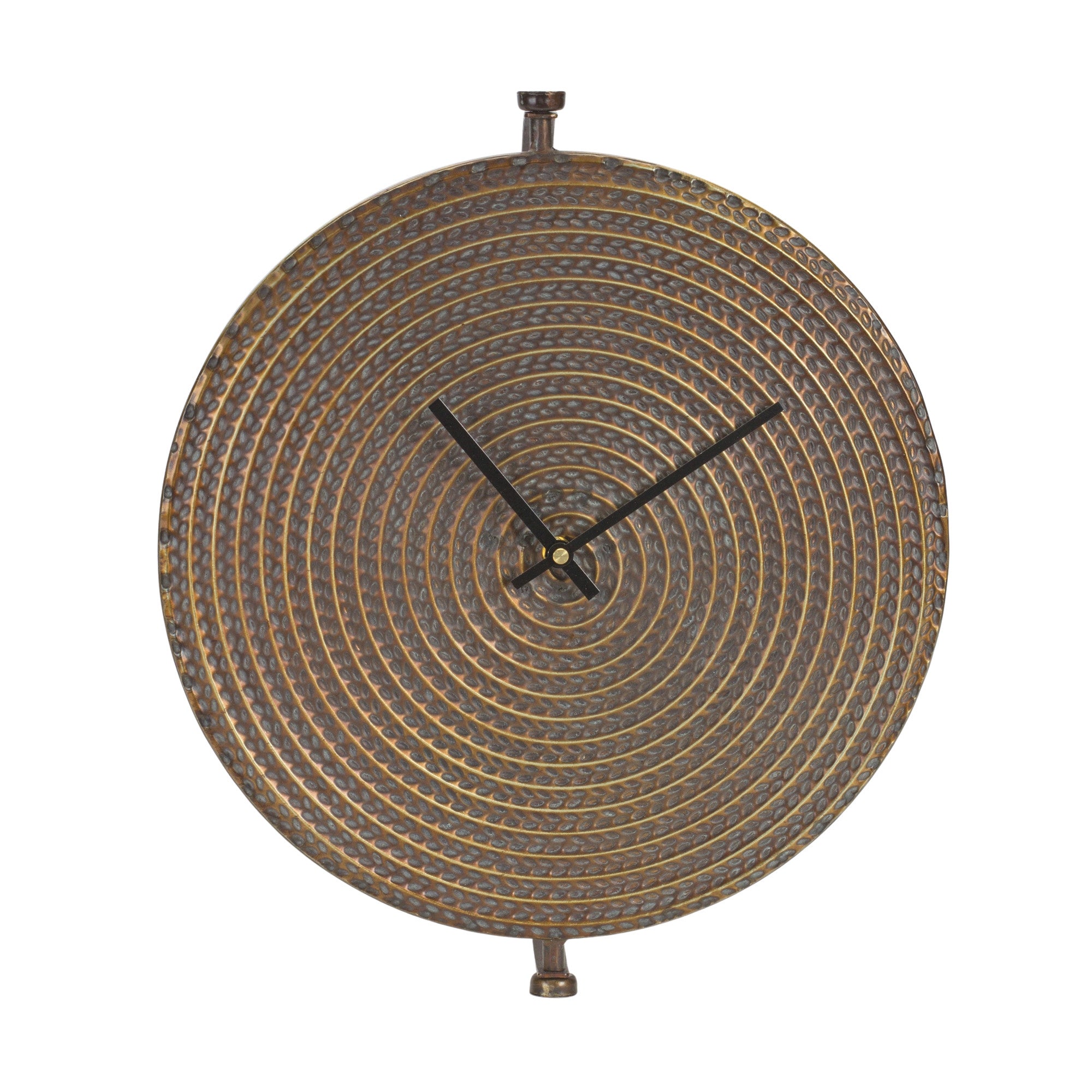 15 inch Circle Bronze Metal Analog Wall Clock | Wallhogs