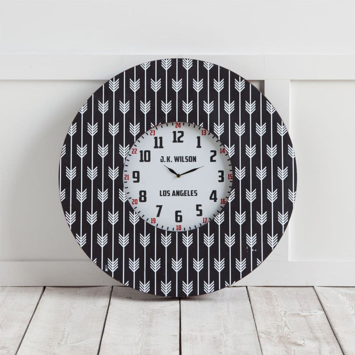4" Circle Black And White Wood Analog Wall Clock