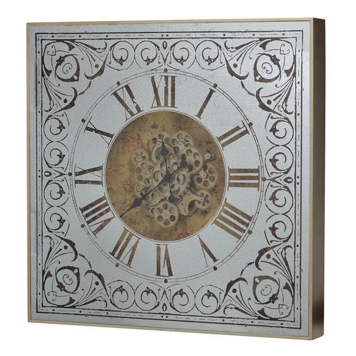 Silver And Gold Antique Style Square Wall Clock