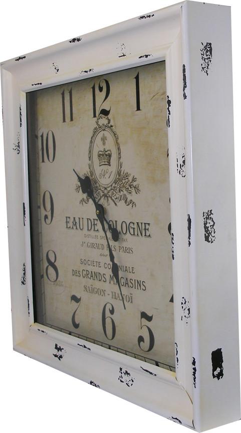 Weathered Cream Wall Clock - Square 23