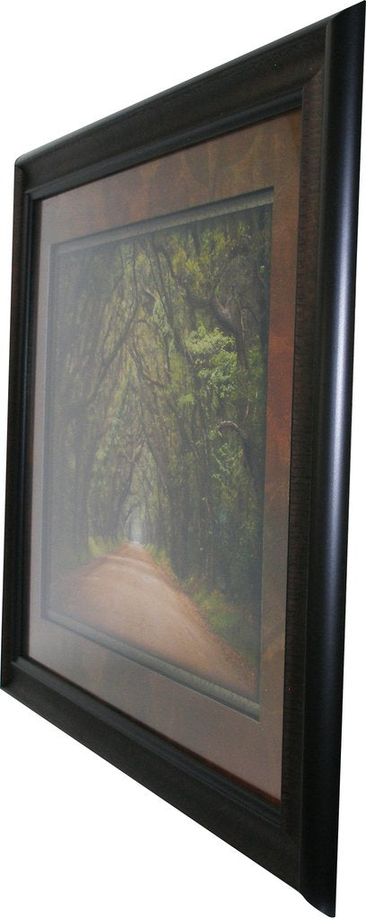 Treelined Path Framed Art Side Angle View