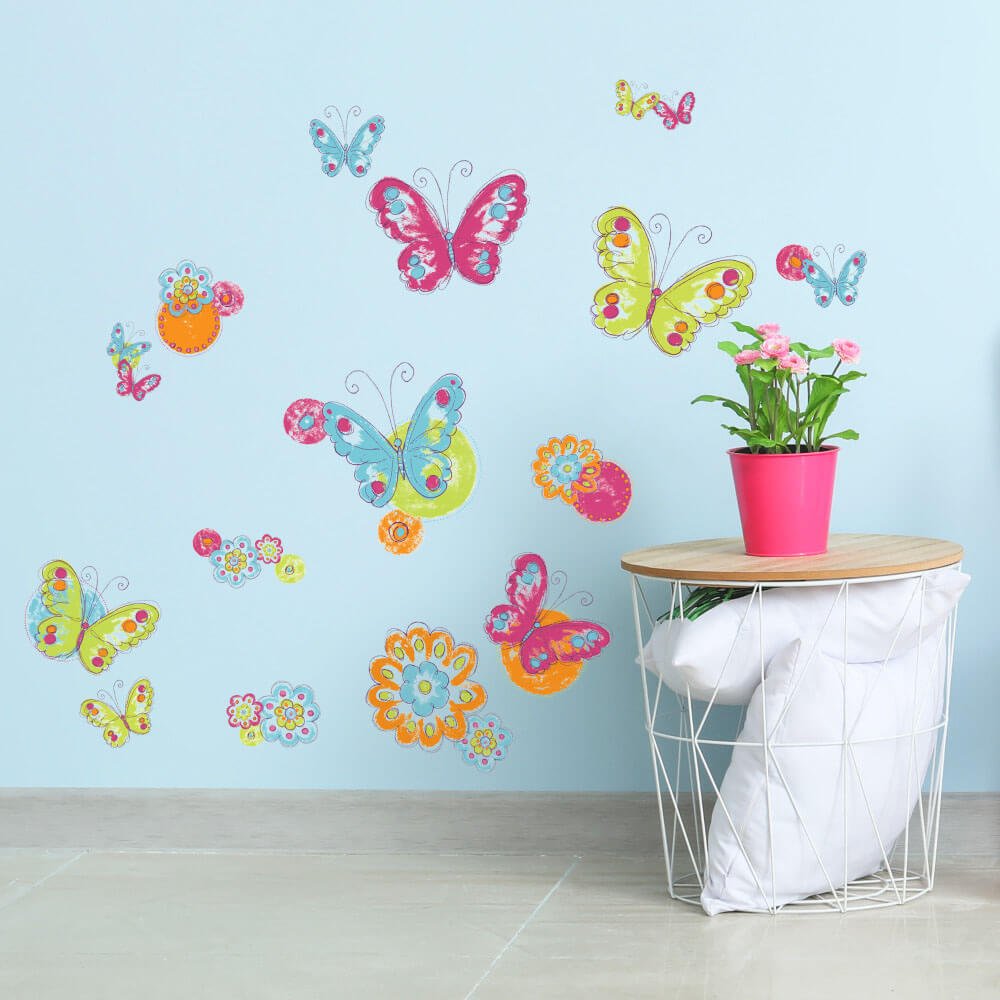 Brushwork Butterfly Wall Decals Installed | Wallhogs