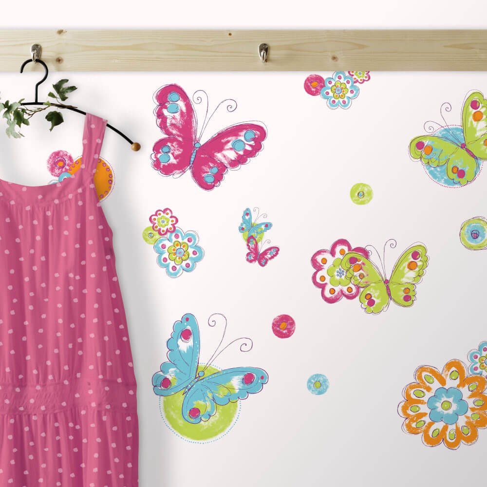 Brushwork Butterfly Wall Decals Installed 2 | Wallhogs