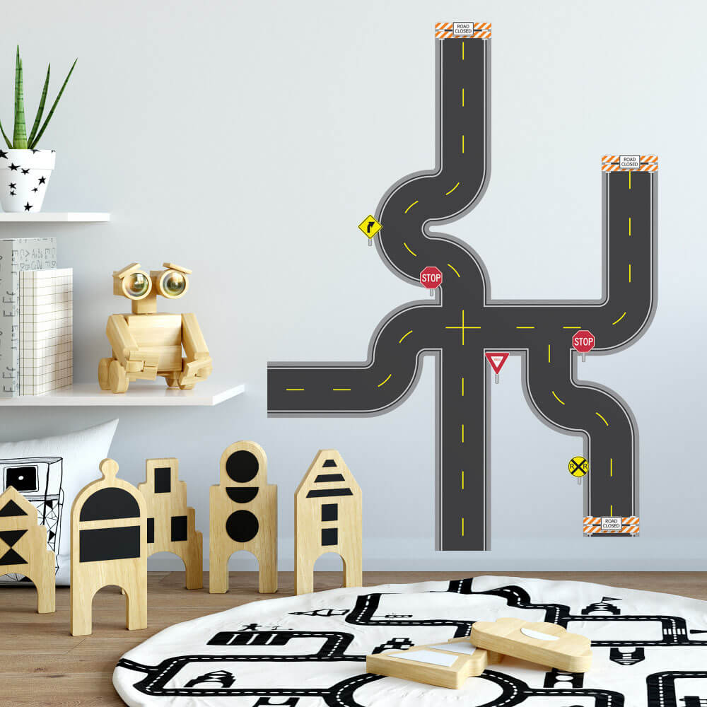 Build-a-Road Wall Decals Installed | Wallhogs