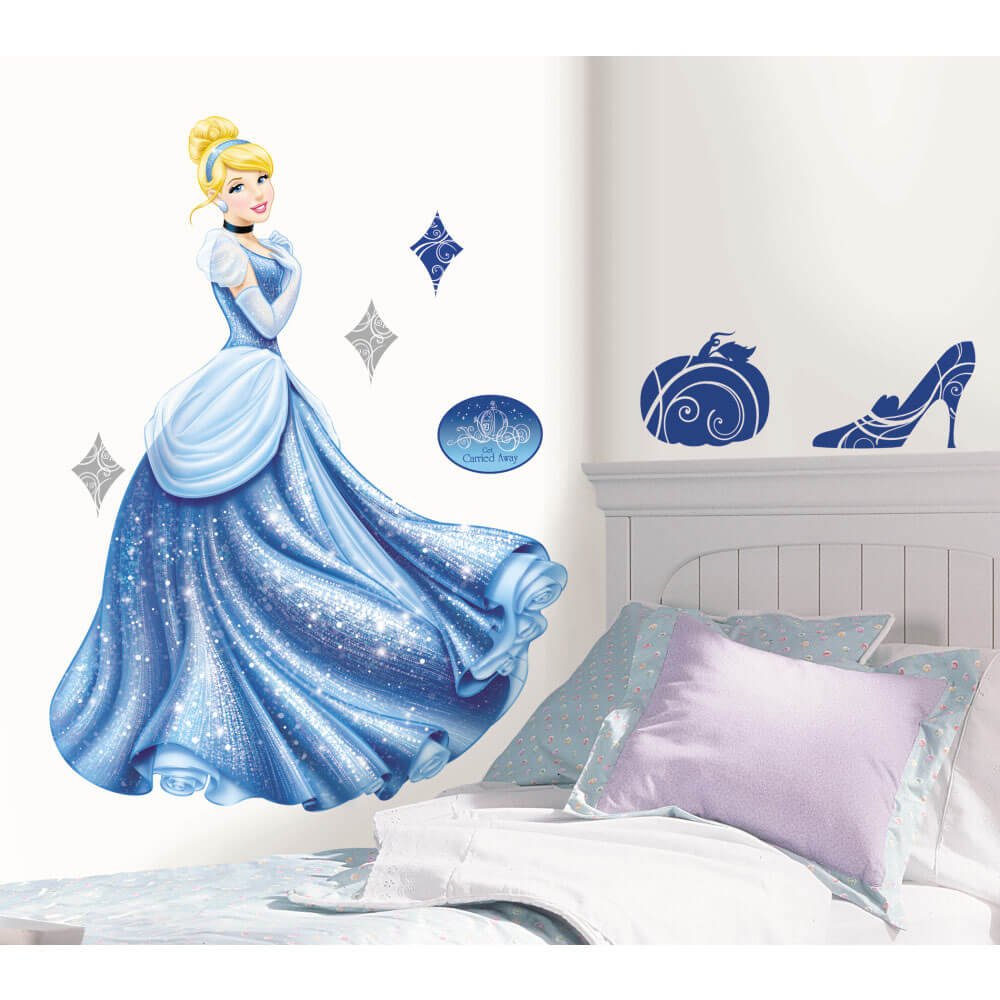Cinderella Glamour Wall Decal w/Glitter Installed