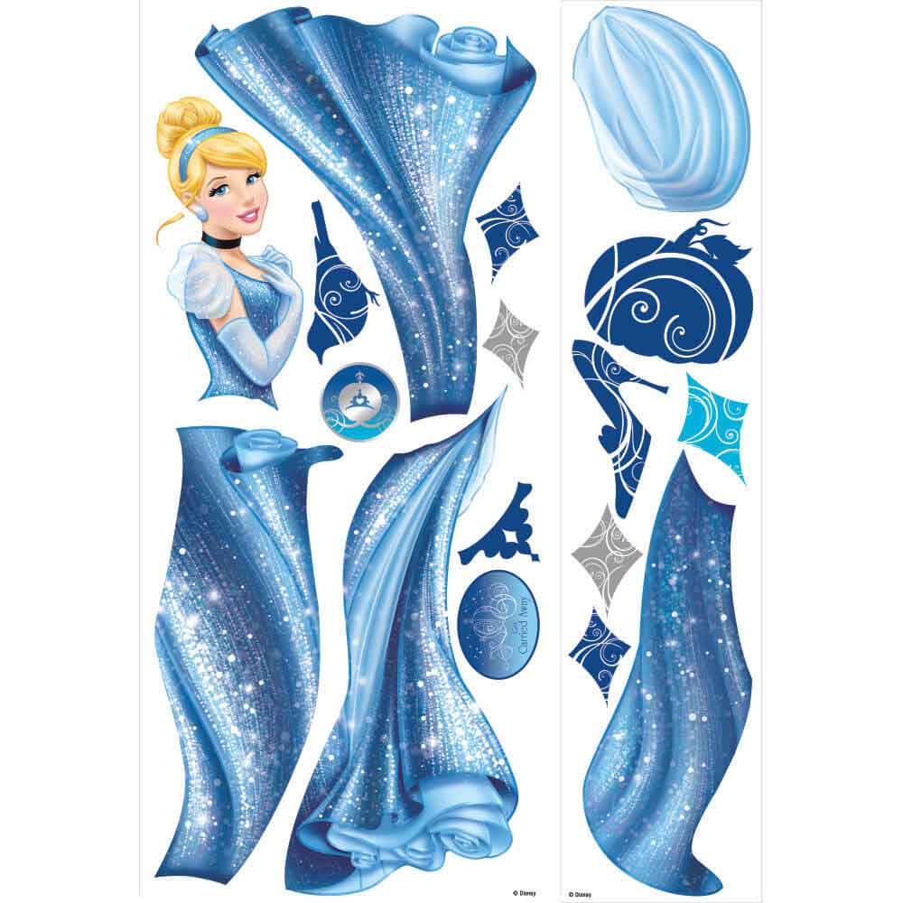 Cinderella Glamour Wall Decal w/Glitter Printed