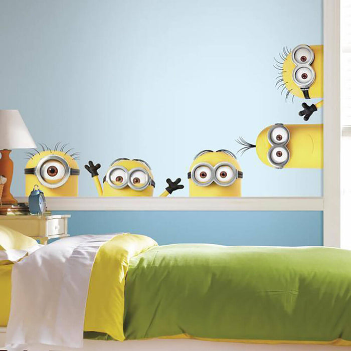 Despicable Me 3 Minions Peeking Decals Installed | Wallhogs